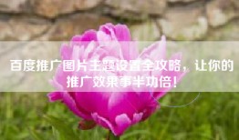 百度推广图片主题设置全攻略，让你的推广效果事半功倍！