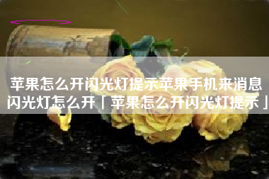 苹果怎么开闪光灯提示苹果手机来消息闪光灯怎么开「苹果怎么开闪光灯提示」