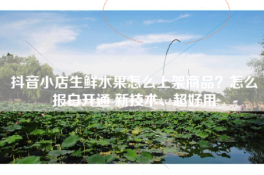抖音小店生鲜水果怎么上架商品？怎么报白开通 新技术、超好用